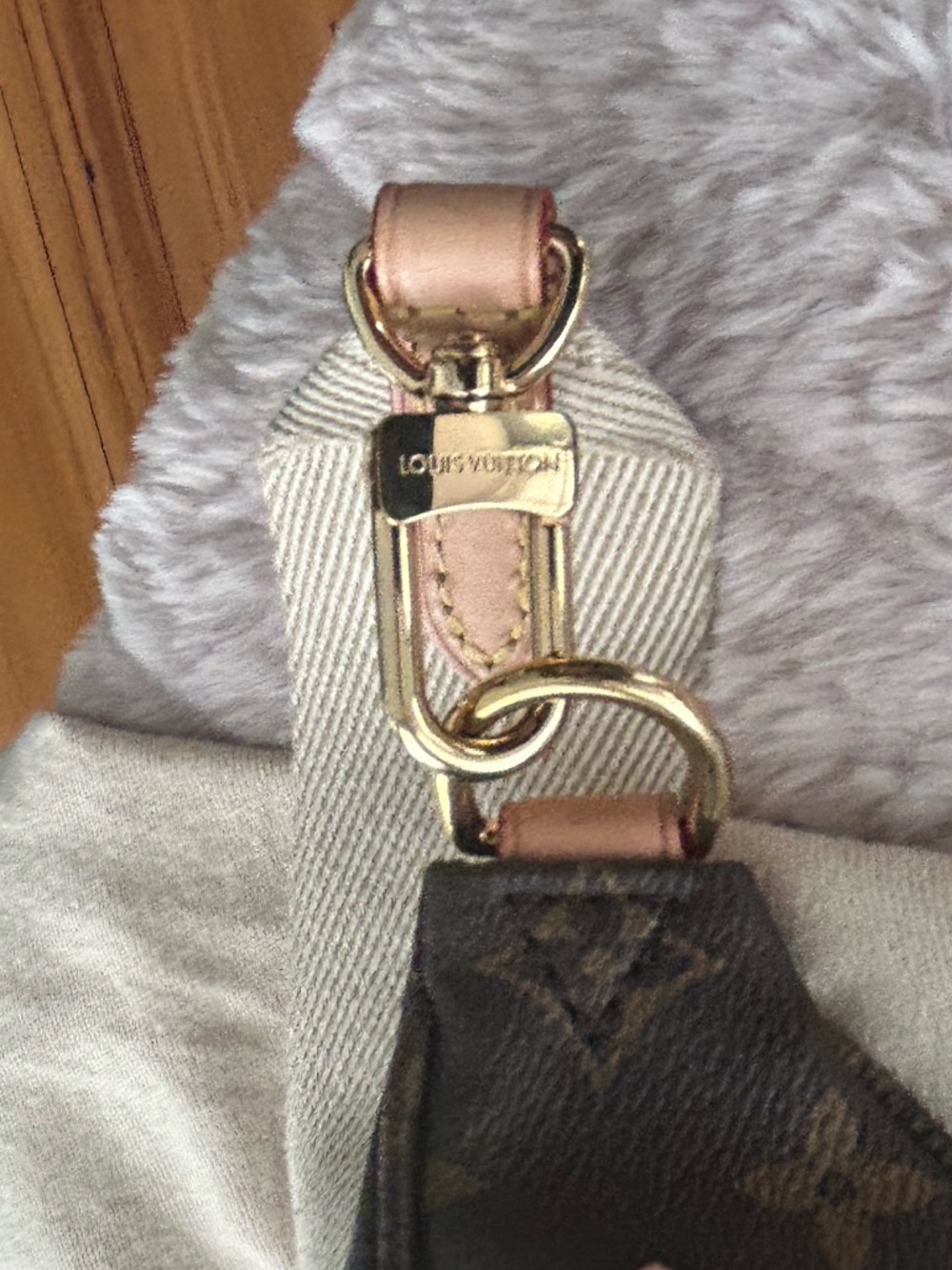 LOUIS VUITTON | High Rise Monogram Crossbody Bumbag with Ivory Branded Strap - Picture 6 of 17